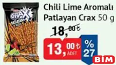 ETİ CRAX CHİLİ LİME AROMALI PATLAYAN KRAKER 50 G